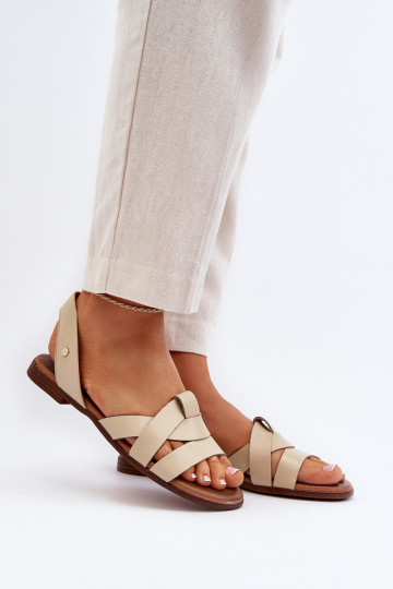 Zazoo 40185 Comfortable Leather Slip-On Sandals Brown 2