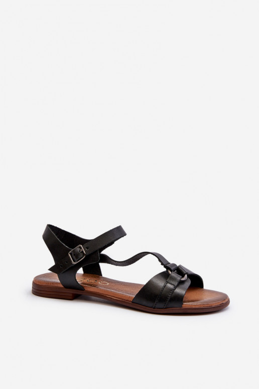 Zazoo 40182 Women's Black Leather Sandals Zazoo 40182 Women's Black Leather Sandals