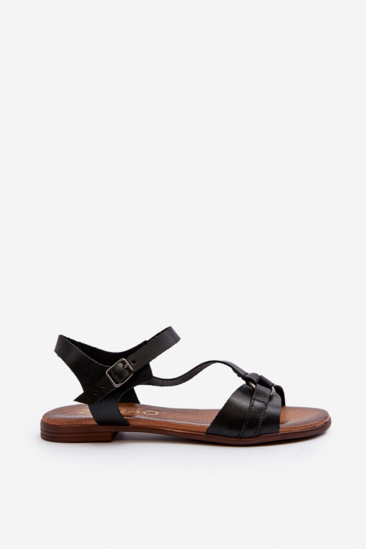 Zazoo 40182 Women's Black Leather Sandals Zazoo 40182 Women's Black Leather Sandals