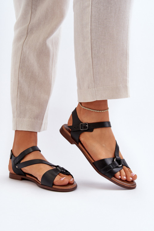 Zazoo 40182 Women's Black Leather Sandals Zazoo 40182 Women's Black Leather Sandals