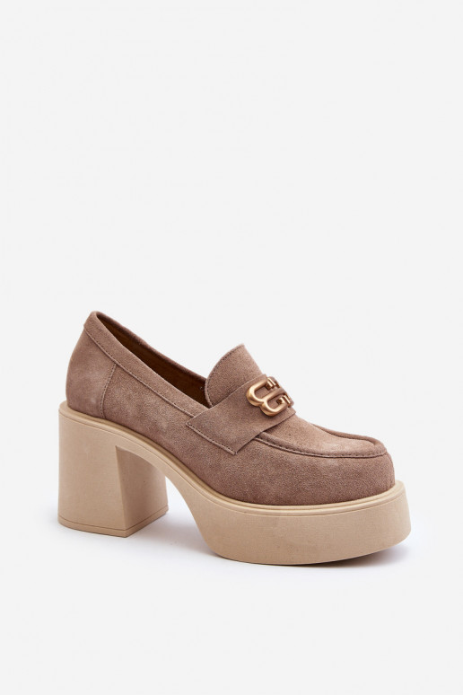 Zazoo 20170 Women's Suede Pumps Beige Zazoo 20170 Women's Suede Pumps Beige