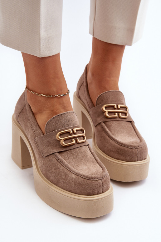 Zazoo 20170 Women's Suede Pumps Beige Zazoo 20170 Women's Suede Pumps Beige