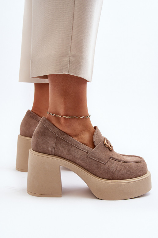 Zazoo 20170 Women's Suede Pumps Beige Zazoo 20170 Women's Suede Pumps Beige