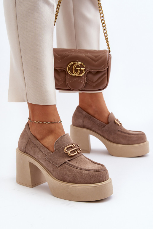 Zazoo 20170 Women's Suede Pumps Beige Zazoo 20170 Women's Suede Pumps Beige