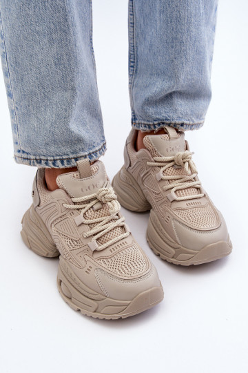 Sneakersy Na Masywnej Podeszwie GOE NN2N4046 Beżowe 2