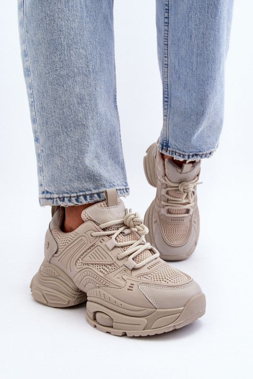 Sneakersy Na Masywnej Podeszwie GOE NN2N4046 Beżowe