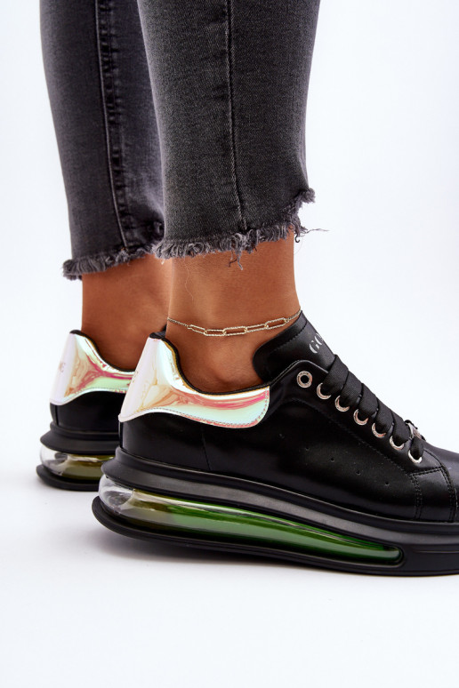 Sneakersy Damskie Skórzane GOE NN2N4030 Czarne