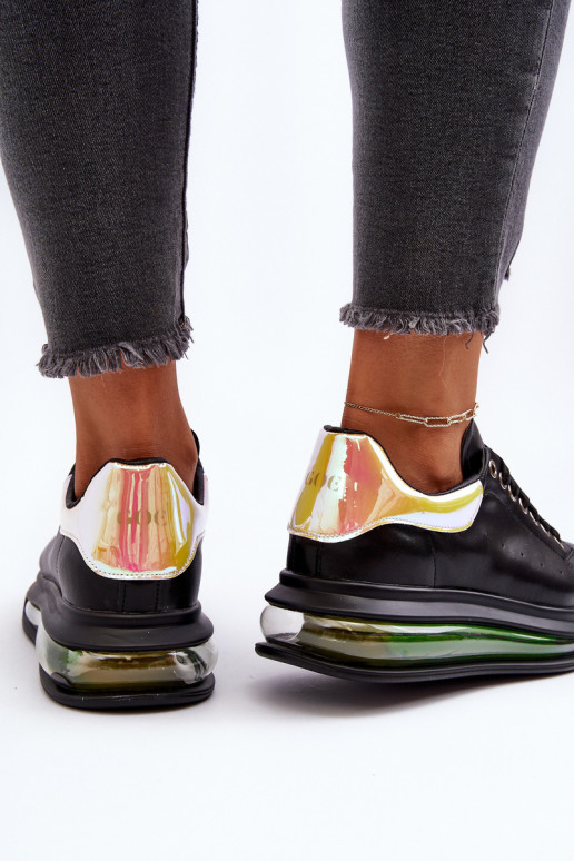 Sneakersy Damskie Skórzane GOE NN2N4030 Czarne