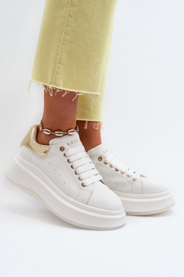 Skórzane Sneakersy Damskie GOE NN2N4031 Białe 2