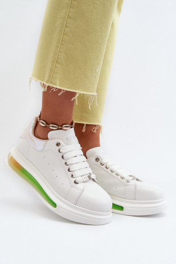 Sneakersy Damskie Skórzane GOE NN2N4029 Białe 2