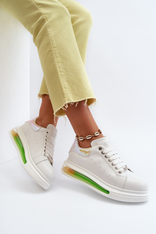 Women's Leather Sneakers GOE NN2N4029 White Women's Leather Sneakers GOE NN2N4029 White