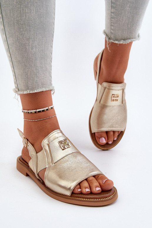 Zazoo 40385 Women's Leather Sandals Gold Zazoo 40385 Women's Leather Sandals Gold
