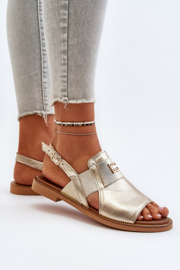 Zazoo 40385 Women's Leather Sandals Gold 2