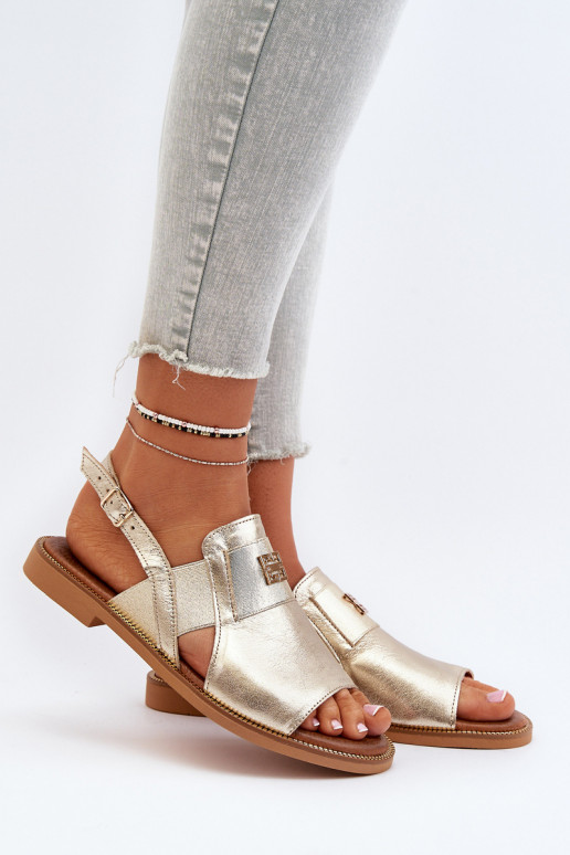 Zazoo 40385 Women's Leather Sandals Gold Zazoo 40385 Women's Leather Sandals Gold