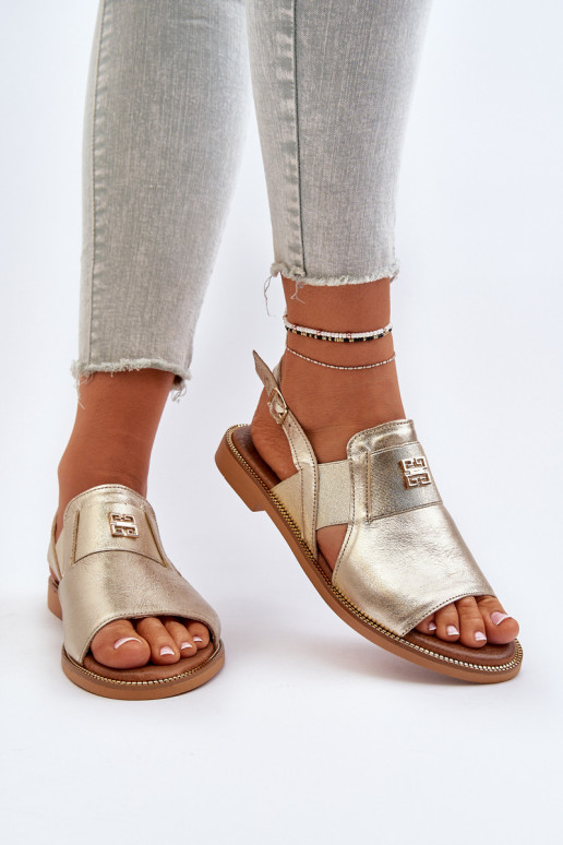 Zazoo 40385 Women's Leather Sandals Gold Zazoo 40385 Women's Leather Sandals Gold
