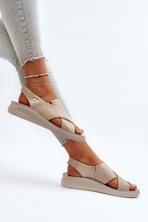 Leather Wedge Sandals Black Morgan