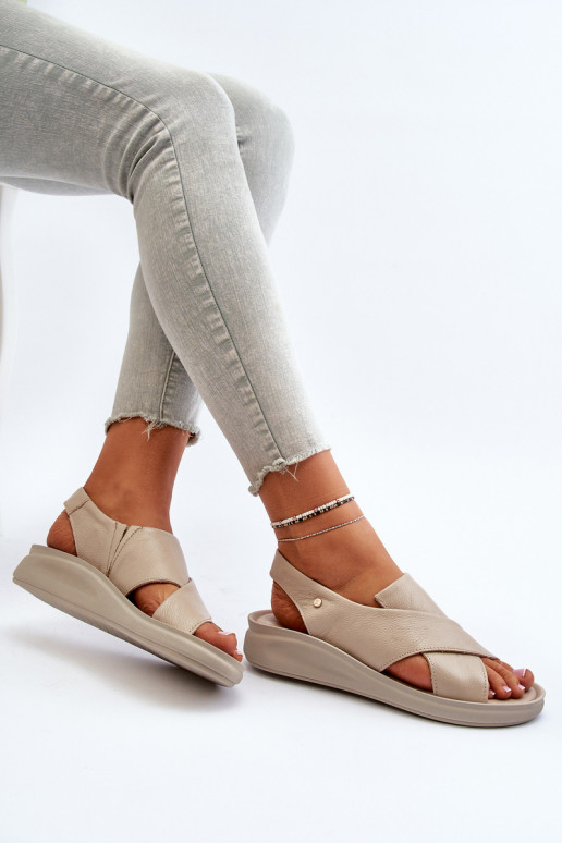 Leather Wedge Sandals Black Morgan