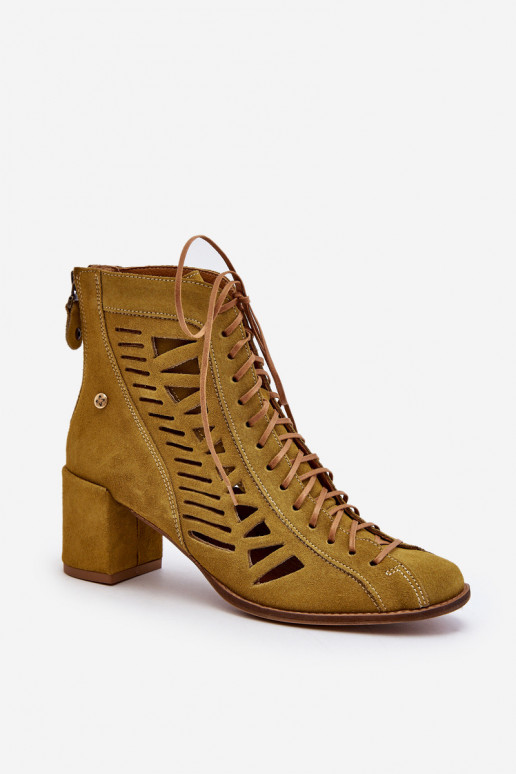 Suede Laced Booties Maciejka 05508-24 Olive Suede Laced Booties Maciejka 05508-24 Olive
