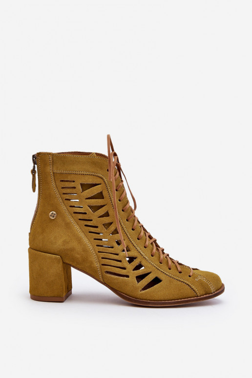 Suede Laced Booties Maciejka 05508-24 Olive Suede Laced Booties Maciejka 05508-24 Olive