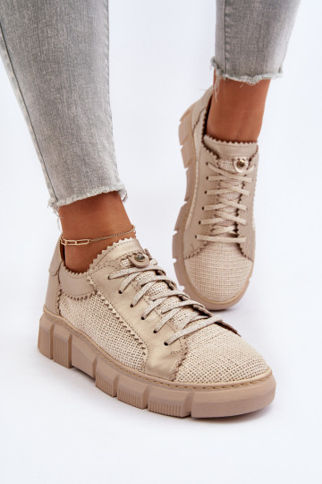 Women's Leather Shoes Maciejka 05850-22 Light Beige