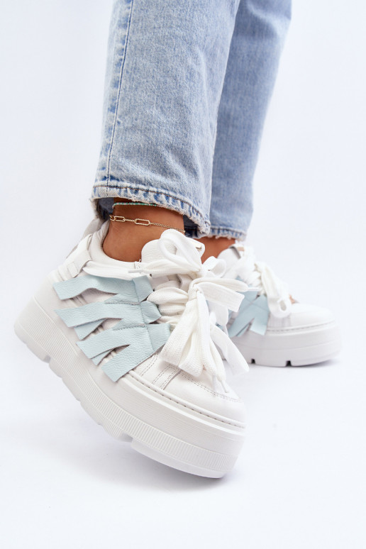 Blue Chunky Platform Sneakers Zazoo 2F-7033 Blue Chunky Platform Sneakers Zazoo 2F-7033