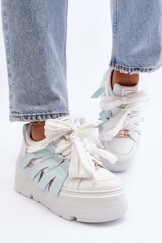 Blue Chunky Platform Sneakers Zazoo 2F-7033 Blue Chunky Platform Sneakers Zazoo 2F-7033