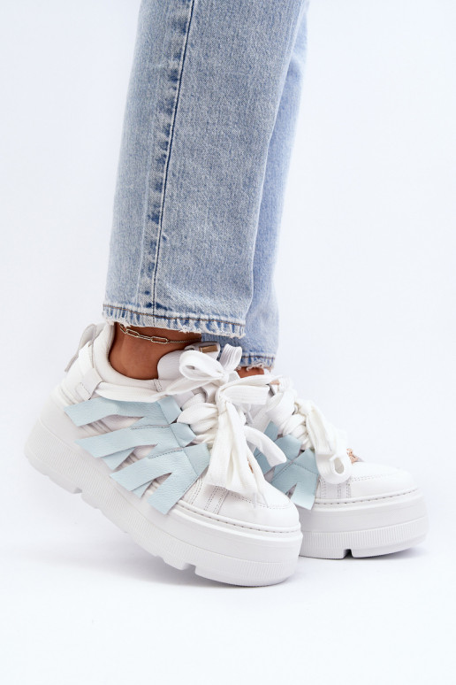 Blue Chunky Platform Sneakers Zazoo 2F-7033 Blue Chunky Platform Sneakers Zazoo 2F-7033