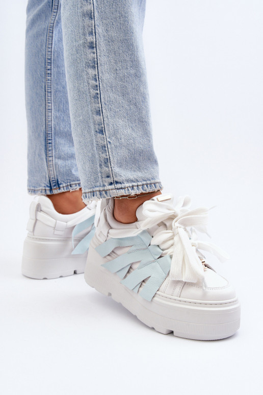 Blue Chunky Platform Sneakers Zazoo 2F-7033 Blue Chunky Platform Sneakers Zazoo 2F-7033