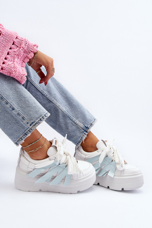 Blue Chunky Platform Sneakers Zazoo 2F-7033 Blue Chunky Platform Sneakers Zazoo 2F-7033