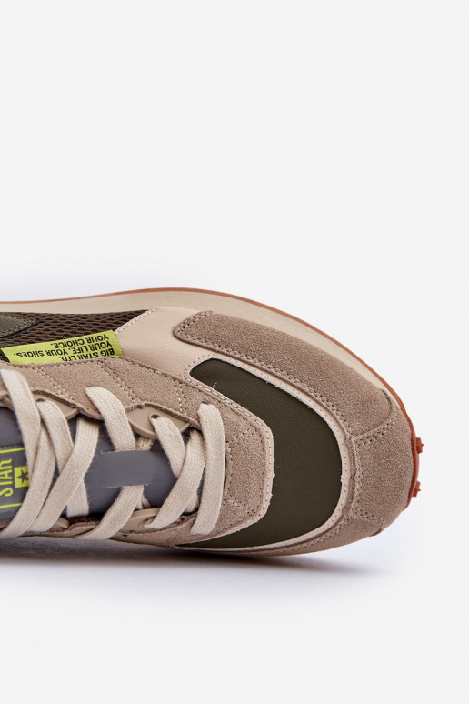 Buty Sportowe Sneakersy Męskie Memory Foam System Big Star NN174345 Khaki