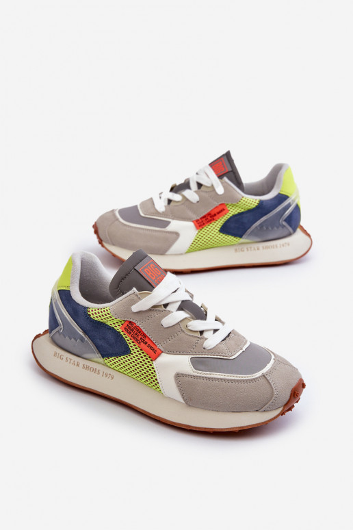 Buty Sportowe Sneakersy Męskie Memory Foam System Big Star NN174344 Szare