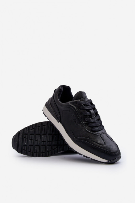Sneakersy Męskie Skórzane BIG STAR NN174287 Czarne