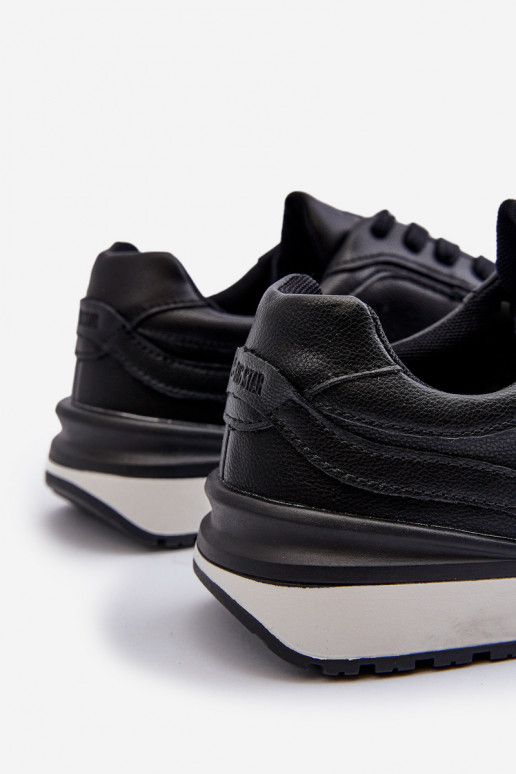 Sneakersy Męskie Skórzane BIG STAR NN174287 Czarne