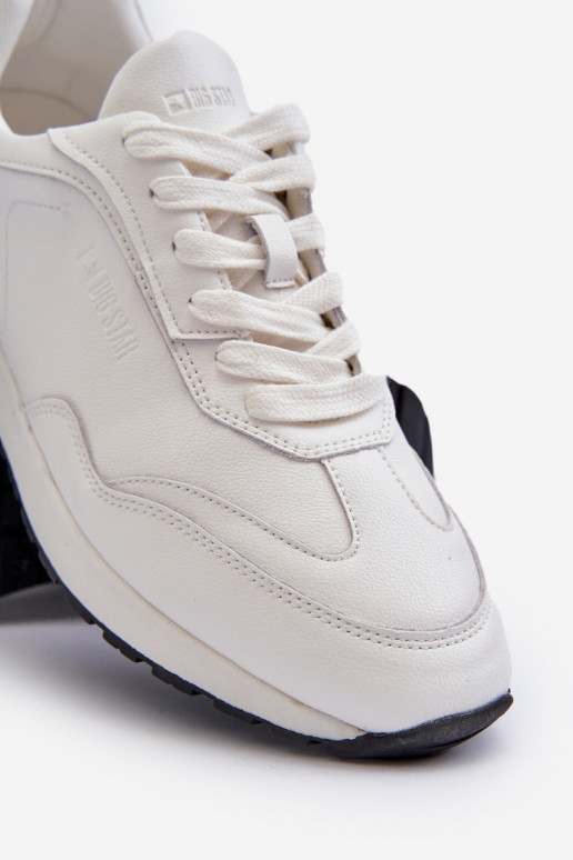 Men's Leather Sneakers BIG STAR NN174288 White Men's Leather Sneakers BIG STAR NN174288 White