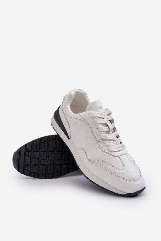 Men's Leather Sneakers BIG STAR NN174288 White Men's Leather Sneakers BIG STAR NN174288 White