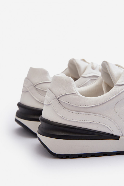 Men's Leather Sneakers BIG STAR NN174288 White Men's Leather Sneakers BIG STAR NN174288 White