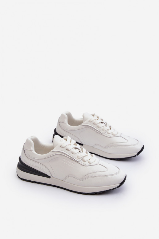 Men's Leather Sneakers BIG STAR NN174288 White Men's Leather Sneakers BIG STAR NN174288 White