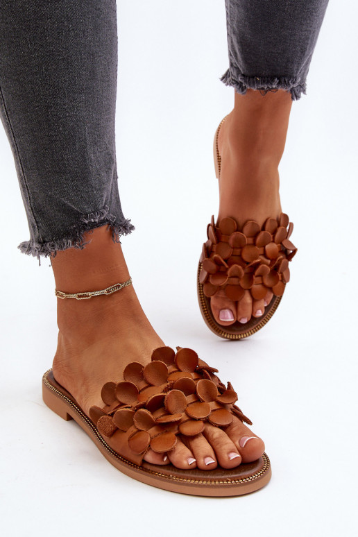 Zazoo 40381 Women's Leather Flat Heel Sandals Brown Zazoo 40381 Women's Leather Flat Heel Sandals Brown