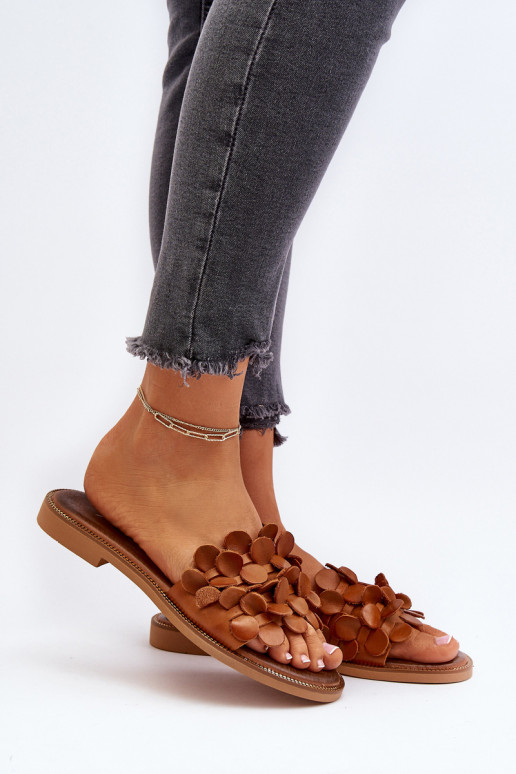 Zazoo 40381 Women's Leather Flat Heel Sandals Brown Zazoo 40381 Women's Leather Flat Heel Sandals Brown