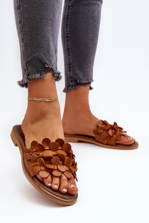 Zazoo 40381 Women's Leather Flat Heel Sandals Brown Zazoo 40381 Women's Leather Flat Heel Sandals Brown