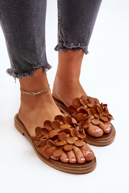 Zazoo 40381 Women's Leather Flat Heel Sandals Brown Zazoo 40381 Women's Leather Flat Heel Sandals Brown