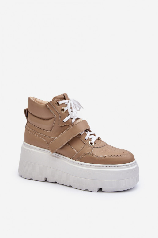 Zazoo 3450 Women's Leather Sneakers Beige Zazoo 3450 Women's Leather Sneakers Beige