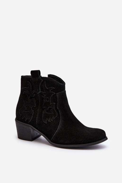 Zazoo 3426 Women's Suede Cowboy Boots Black Zazoo 3426 Women's Suede Cowboy Boots Black