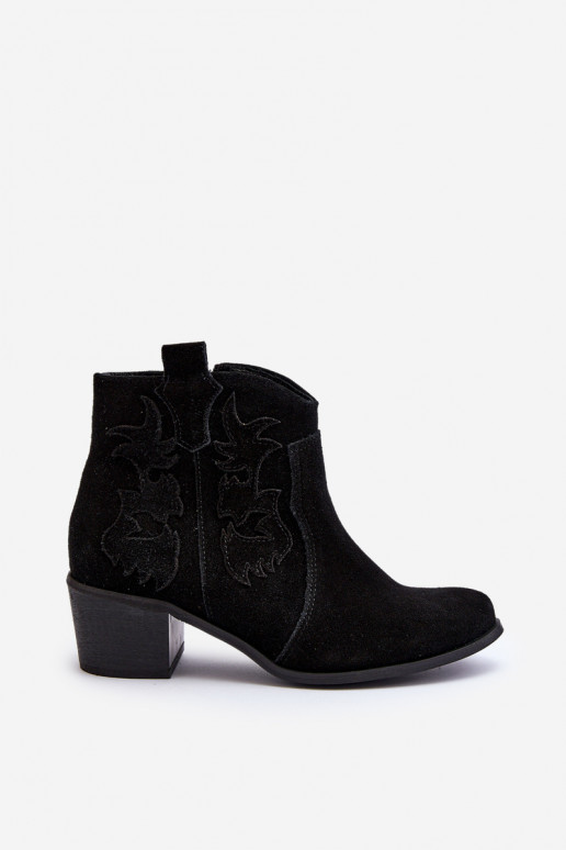 Zazoo 3426 Women's Suede Cowboy Boots Black Zazoo 3426 Women's Suede Cowboy Boots Black