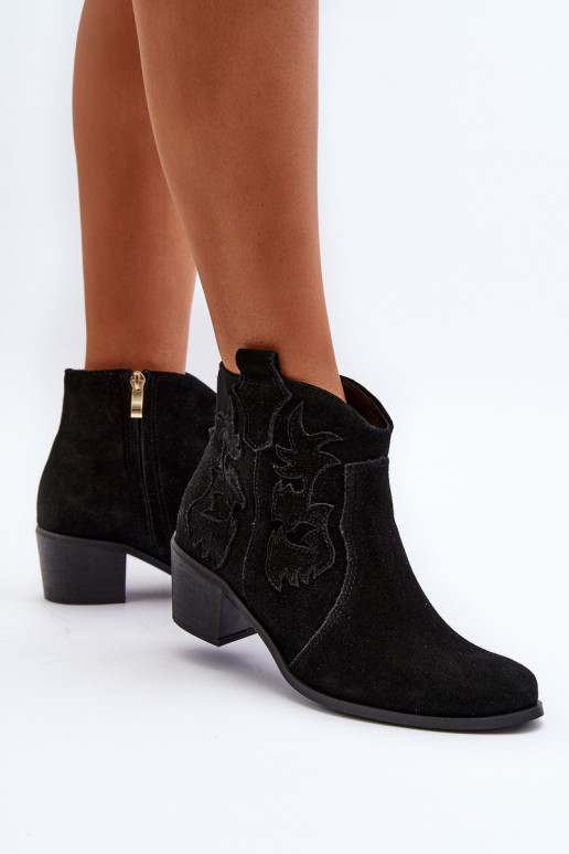 Zazoo 3426 Women's Suede Cowboy Boots Black Zazoo 3426 Women's Suede Cowboy Boots Black