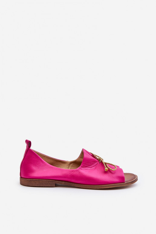 Zazoo 2660 Women's Leather Ballerina Flats Fuchsia Zazoo 2660 Women's Leather Ballerina Flats Fuchsia