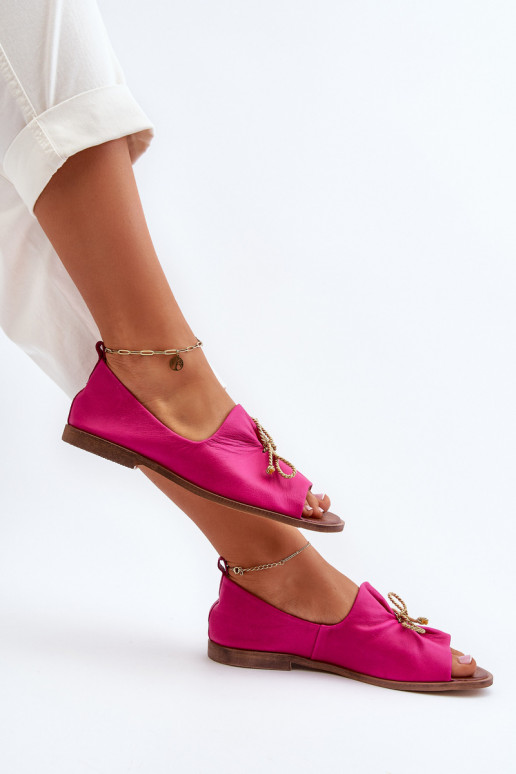 Zazoo 2660 Women's Leather Ballerina Flats Fuchsia Zazoo 2660 Women's Leather Ballerina Flats Fuchsia