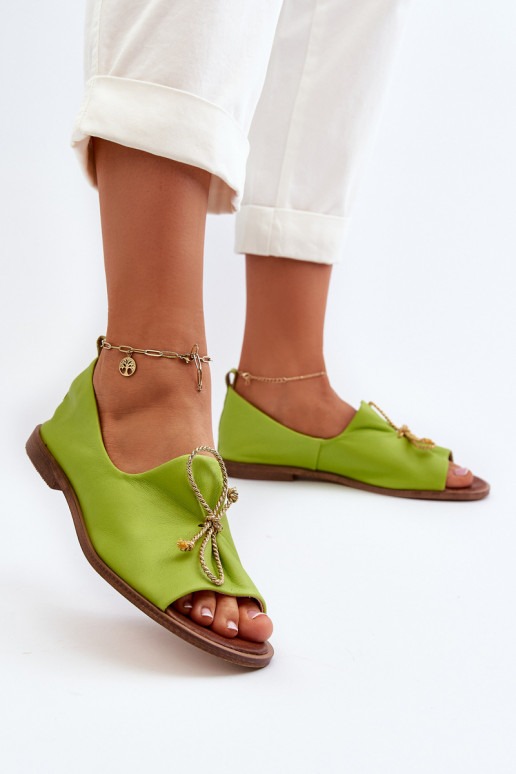 Zazoo 2660 Women's Leather Ballerina Flats Lime Zazoo 2660 Women's Leather Ballerina Flats Lime