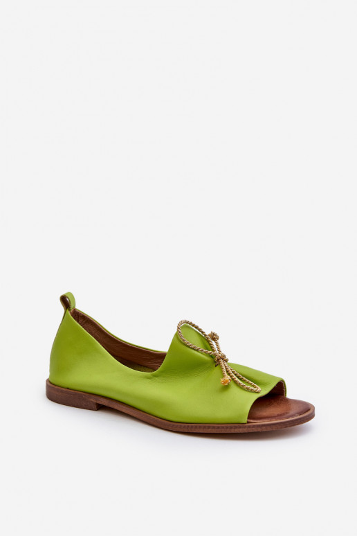 Zazoo 2660 Women's Leather Ballerina Flats Lime Zazoo 2660 Women's Leather Ballerina Flats Lime