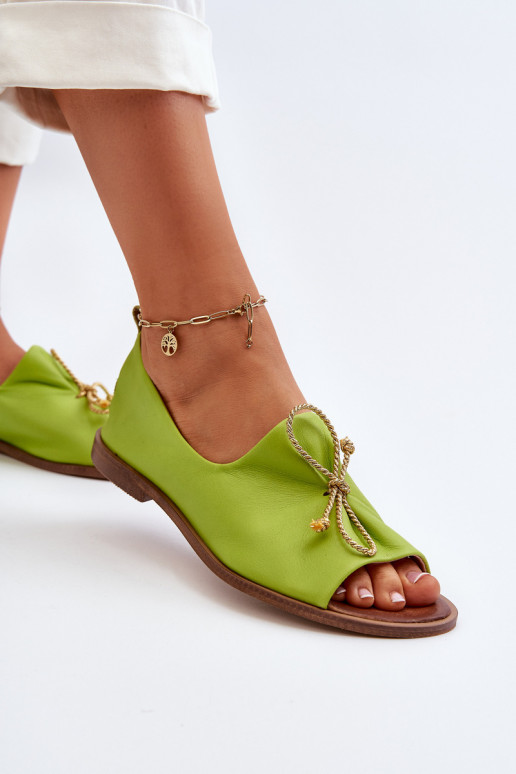 Zazoo 2660 Women's Leather Ballerina Flats Lime Zazoo 2660 Women's Leather Ballerina Flats Lime